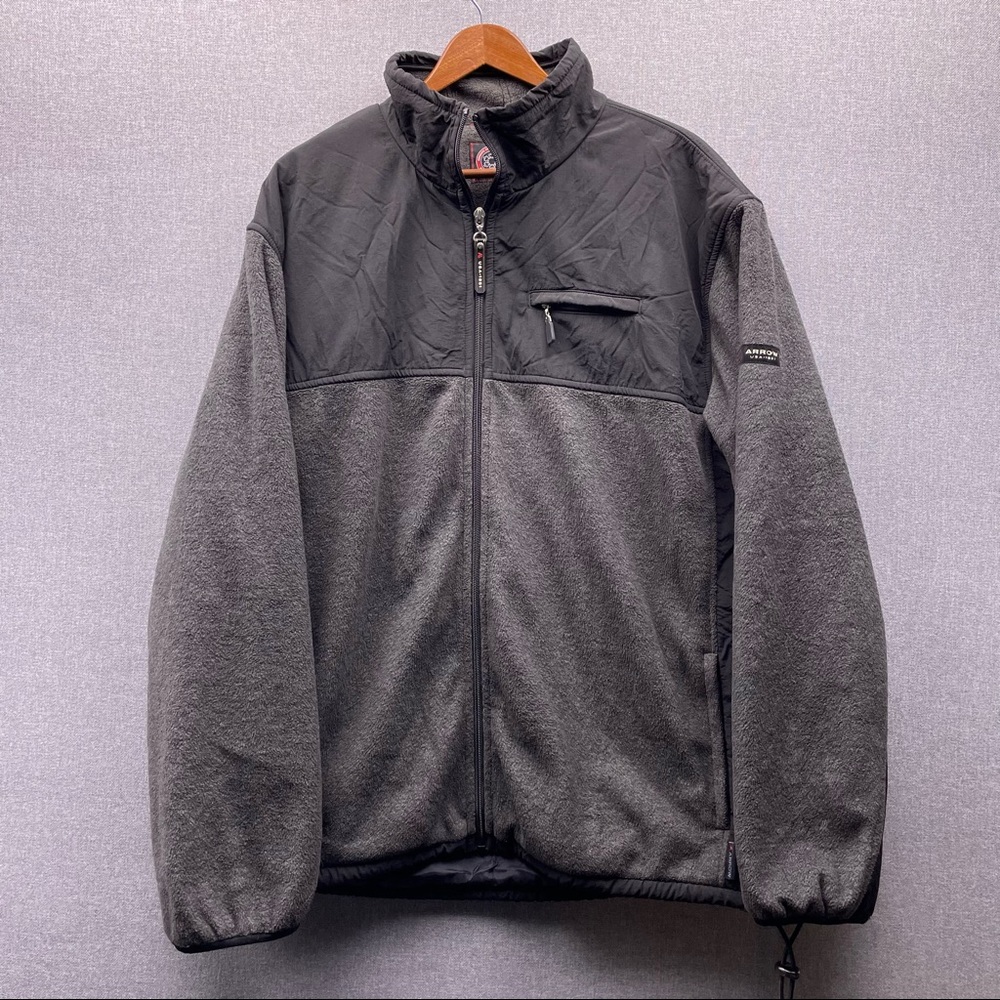 Arrow Outdoor Gear Black Dark Grey Two Tone Full Zip Collared Fleece Jacket L
